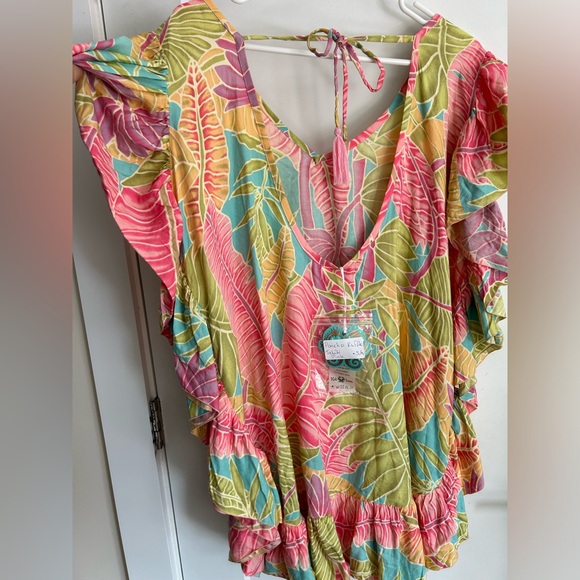 HOT LAVA - PONCHO RUFFLE - TAHITI PINK - S/M - BNWT - Picture 6 of 9